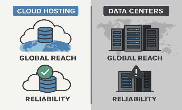 Comparing Cloud Hosting Data Centers: Global Reach and Reliability