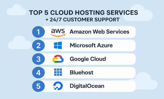 Top 5 Cloud Hosting Services with 24/7 Customer Support